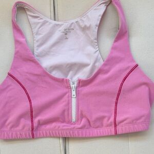 Year of Ours Pink Zip-Front Sports Bra